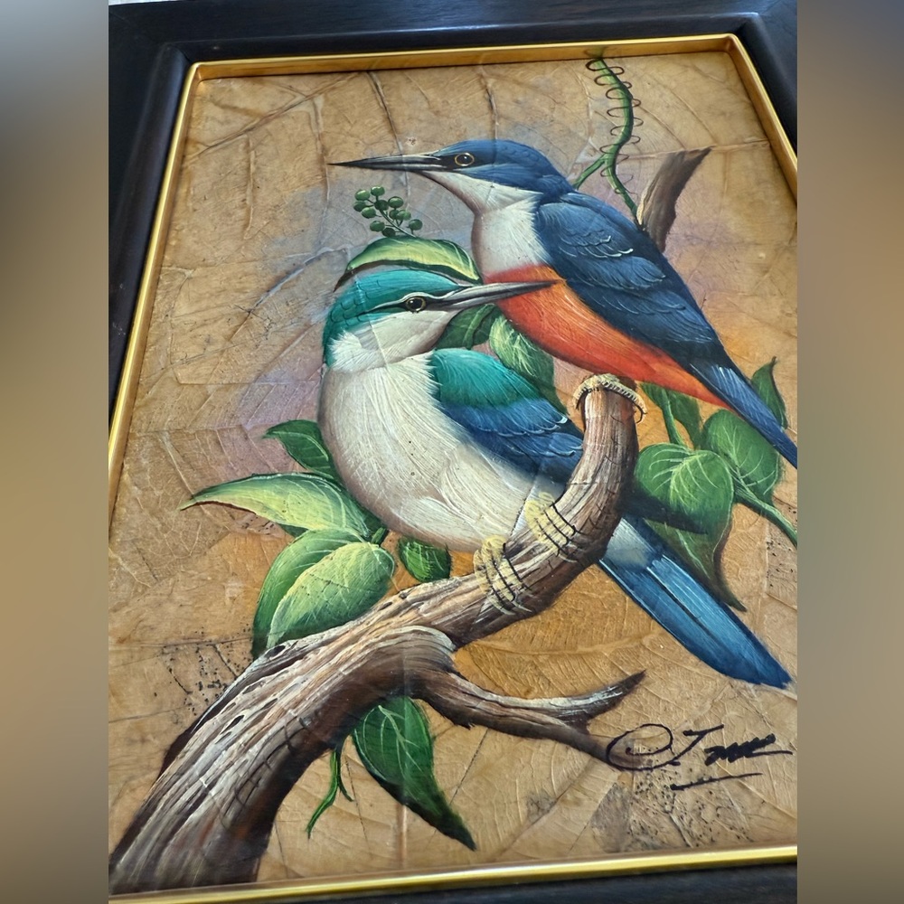 Vintage Colorful Mixed Media Birds Paintings - Picture 4 of 16